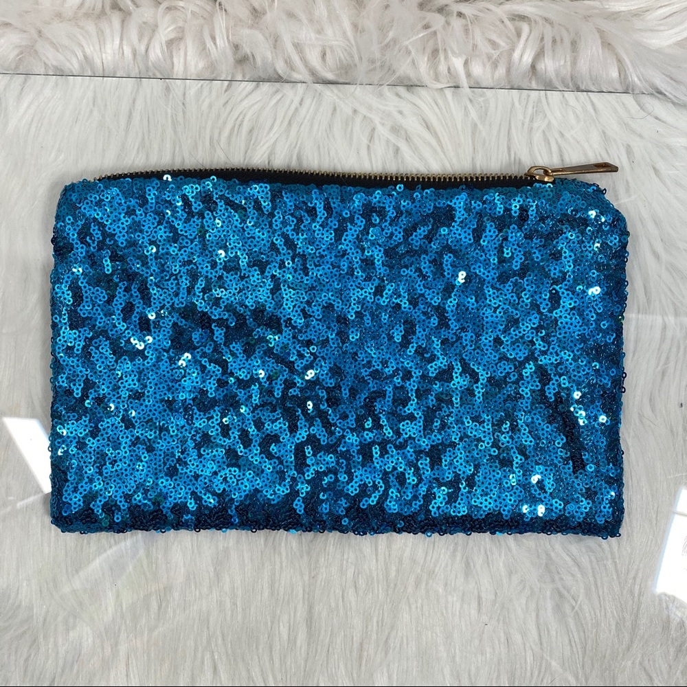 sequin cosmetic bags lined with leopard print - Picture 4 of 11